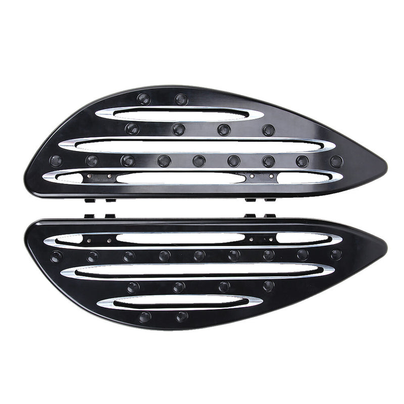 Pair Front CNC Edge Cut Driver Stretched Floorboards for Harley Touring Softail