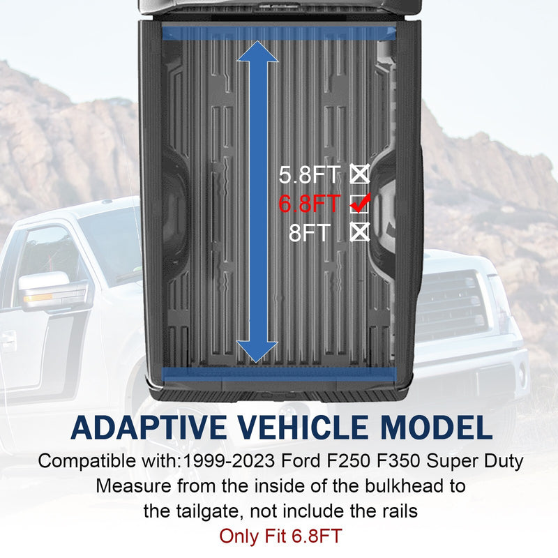 Soft Roll-Up Tonneau Cover for Ford F250 F350 Super Duty 6.8ft Bed