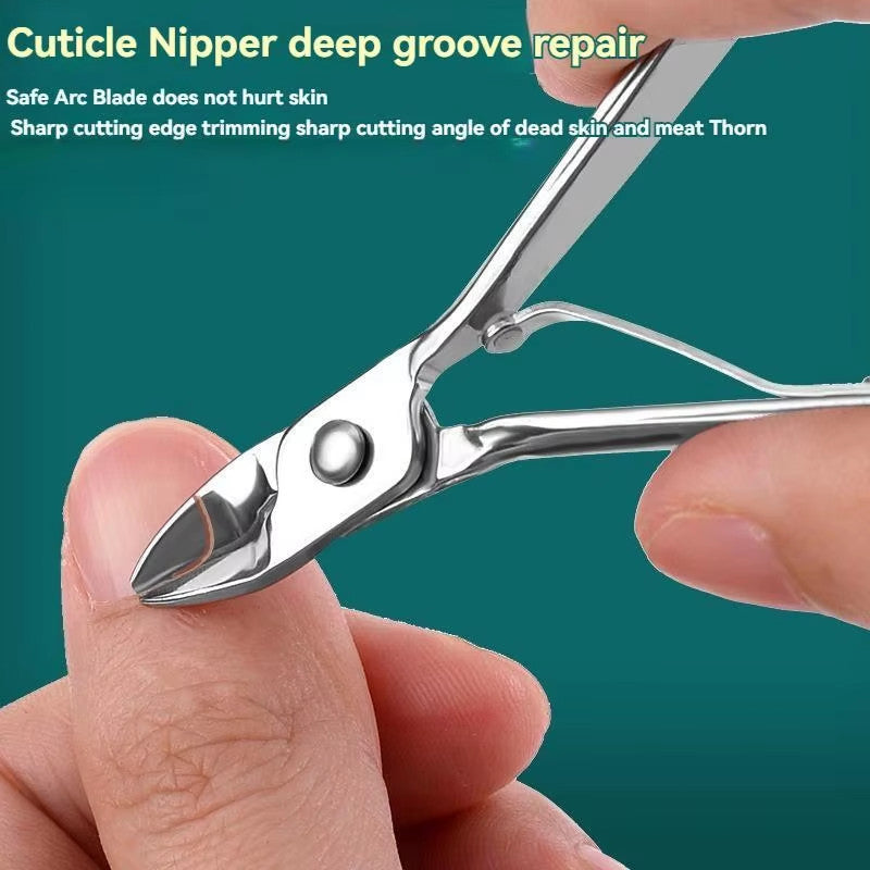19 PCS Pedicure Manicure Set Nail Clippers Cleaner Cuticle Grooming Kit Case