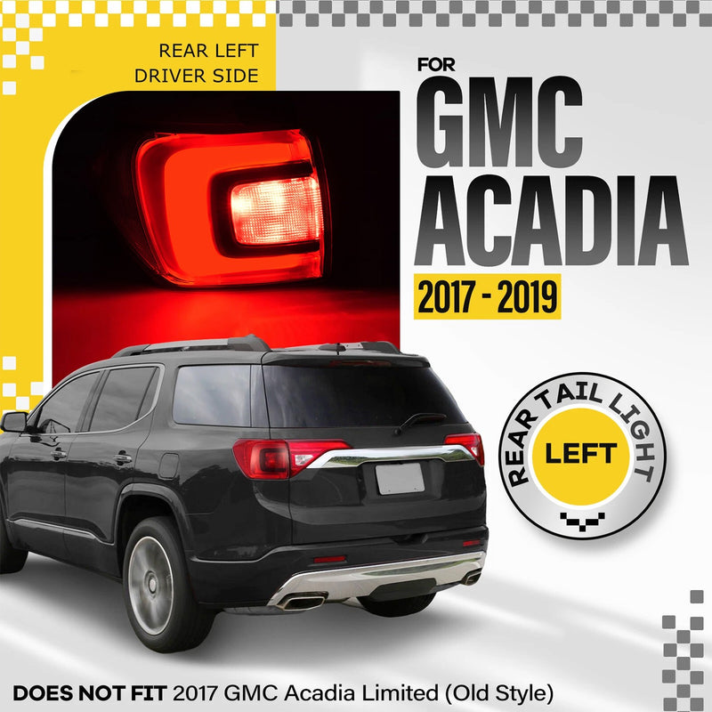 Left Driver Side LED Outer Tail Light Brake Lamp for GMC Acadia 2017 2018 2019