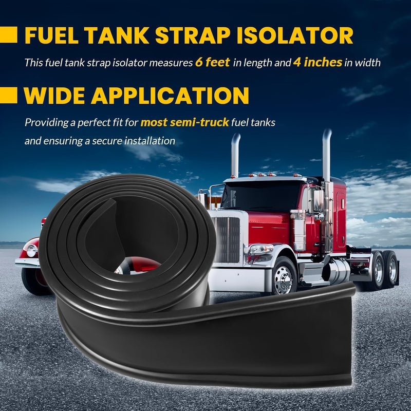 4-Inch Fuel Tank Strap Isolator Gas Tank Cushion 6ft for Semi-trailer