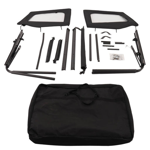 DURAFORCE Soft Top Kit Front Upper Half Doors Tinted Windows for Jeep Wrangler YJ 87-95