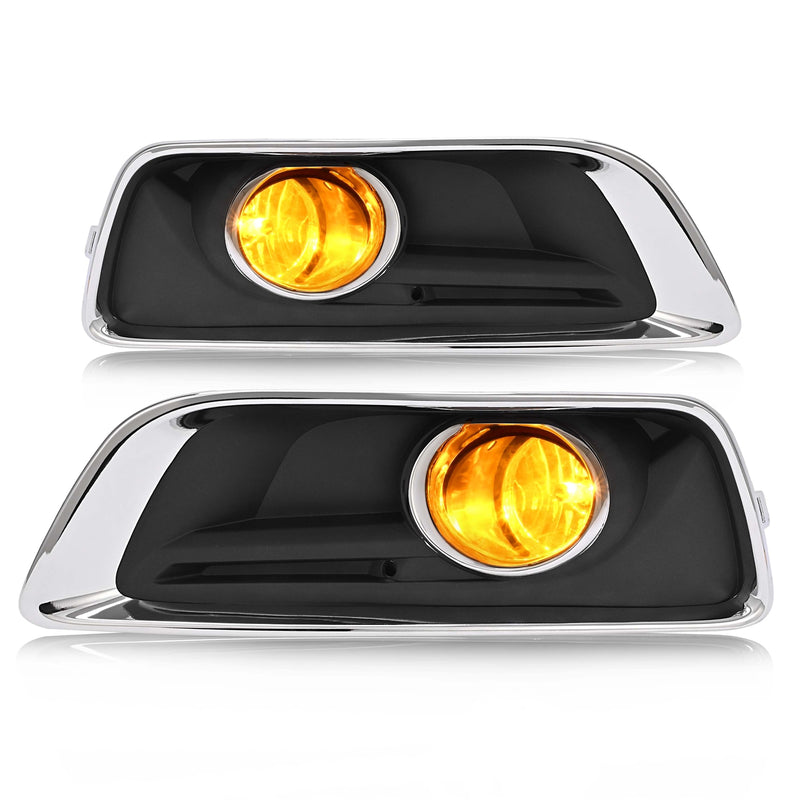 Front Bumper Fog Light Lamp Bezel Chrome Trim for Chevy Malibu 2013-2015 Set