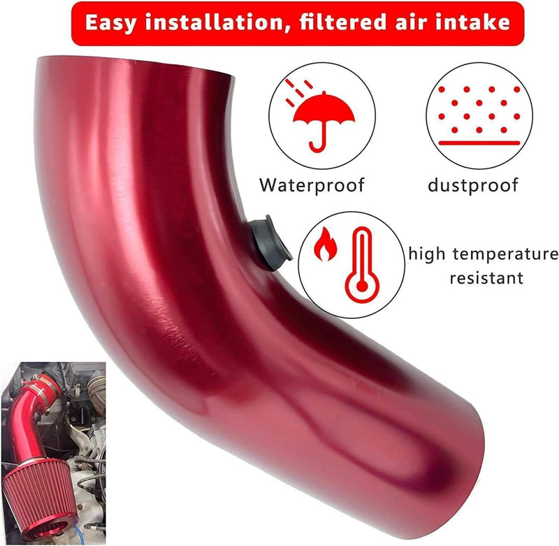 3" Cold Air Intake Filter Induction Kit Aluminum Pipe Power Flow Hose System
