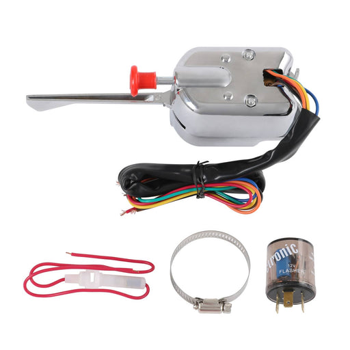 DURAFORCE 12V Chrome Universal Rat Hot Rod Turn Signal Switch for Ford GM with Flasher