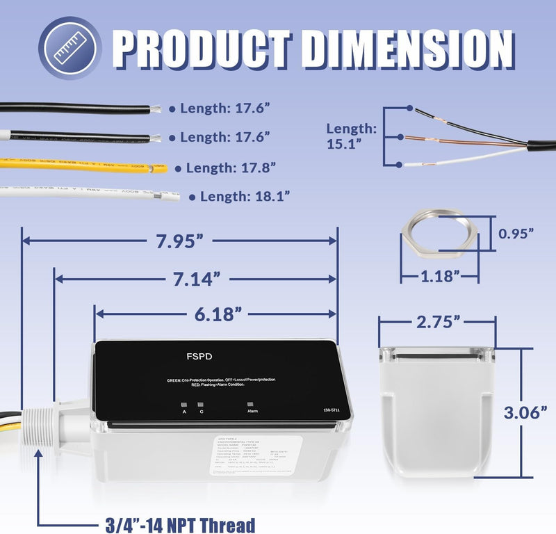 FSPD140 Surge Protection Device Level 2 Rated for 140,000 Amps