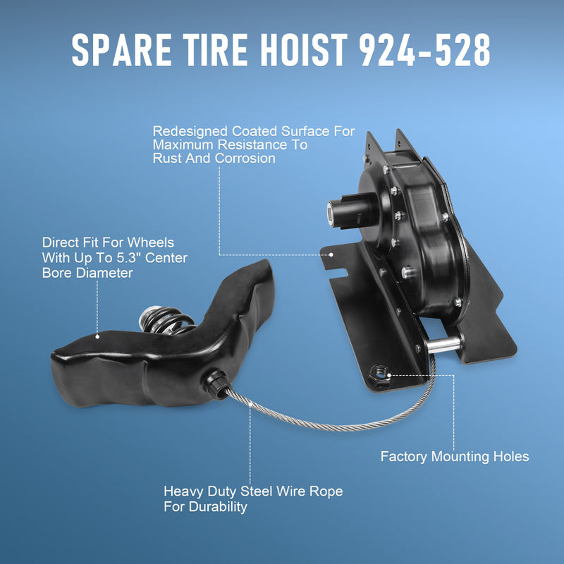Spare Tire Carrier Hoist Winch for Ford F-250 F-350 F-450 Super Duty 1999-2007