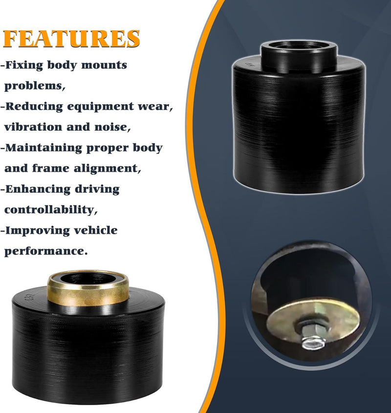 4.4123R Body Mount Bushing Set Kit for Ford F150 F250 F350 2WD 4WD 1980-1998