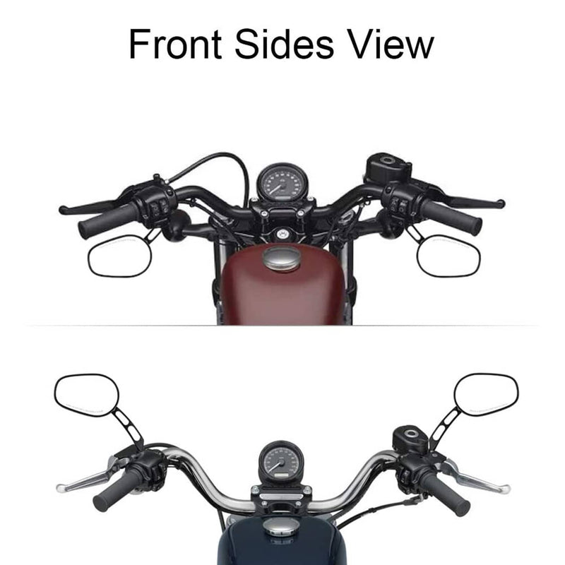 8mm Black Rear View Mirrors for Harley FLSTC FXDB Dyna FXDF Left and Right