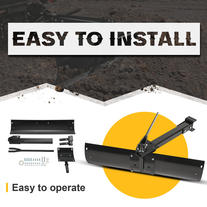 40'' Adjustable Sleeve Hitch Tow Behind Rear Scrape Blade for ATV UTV Tractor