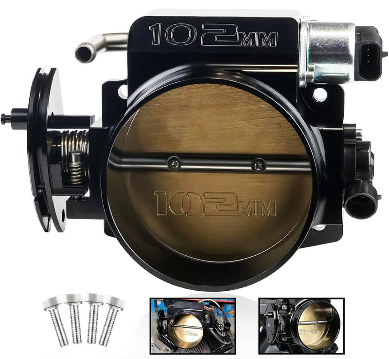 102mm Aluminum 4 Bolt Throttle Body & TPS IAC for GM Gen III LS1 LS2 LS6 LS7 LSX
