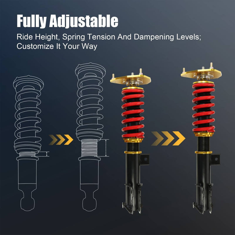 Full Coilovers for 2000-2005 Mitsubishi Eclipse 3rd-Gen D53A D52A Adj Height