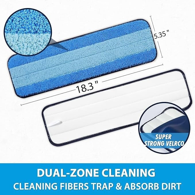 3Pcs Microfiber Cleaning Refill Pads for Bona Mop 18 Inch Reusable Tools
