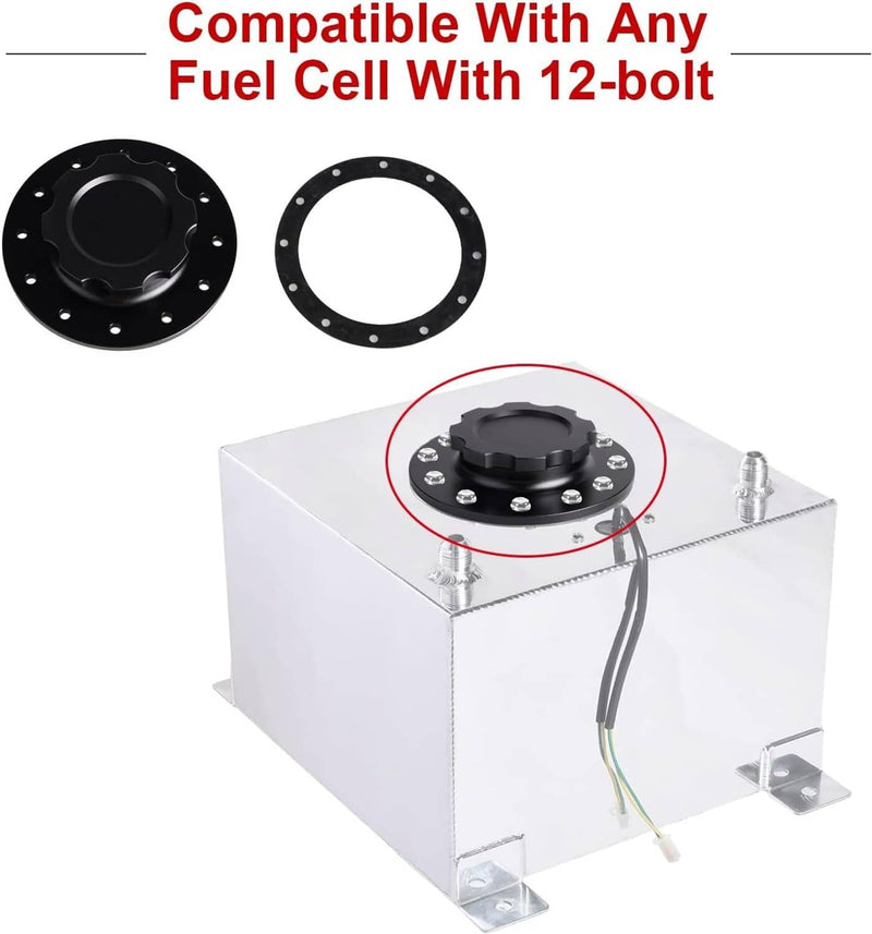 Billet Aluminum Easy Fill Fuel Cell Gas Cap with 12 Hole Bung Gasket