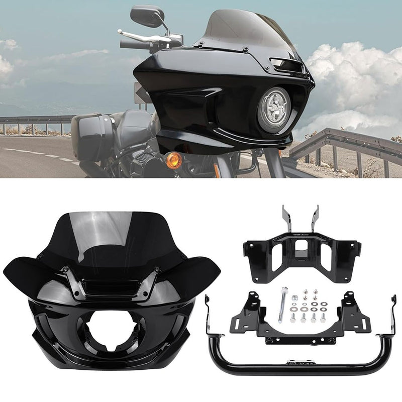 Headlight Fairing Windshield & Bracket for Harley Softail StreetBob 2018-Up