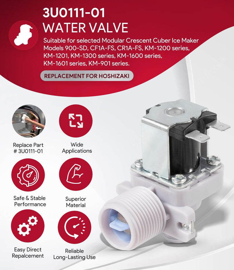 3U0111-01 J248-030 Water Valve for Hoshizaki 120V 60HZ With Mounting Nuts