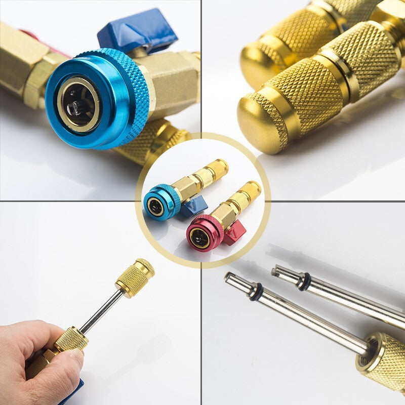HVAC AC R134A R12 Valve Core High Low Pressure Quick Remover Install Tool Set