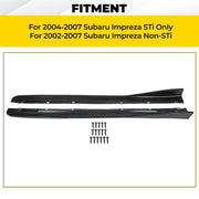 DURAFORCE CS Side Skirt Rocker Extensions for Subaru Impreza WRX STI 02-07 PP