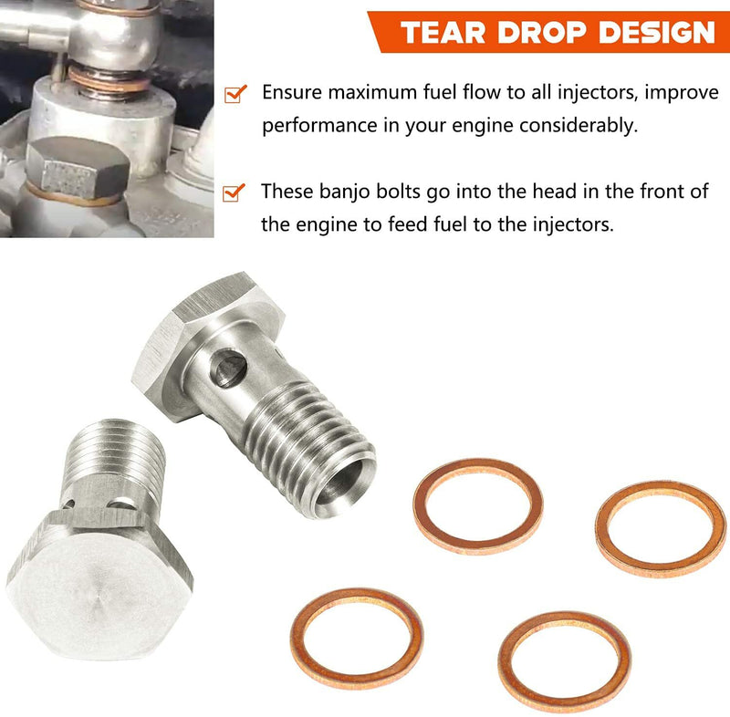 Fuel Banjo Bolt Ultra High Flow Upgrade Kit for Ford 6.0L & 6.4L Powerstroke