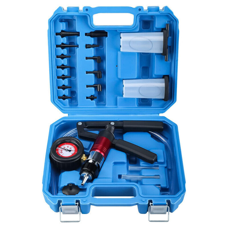 21pcs Hand Held Vacuum Pressure Pump Tester Brake Fluid Bleeder Tool