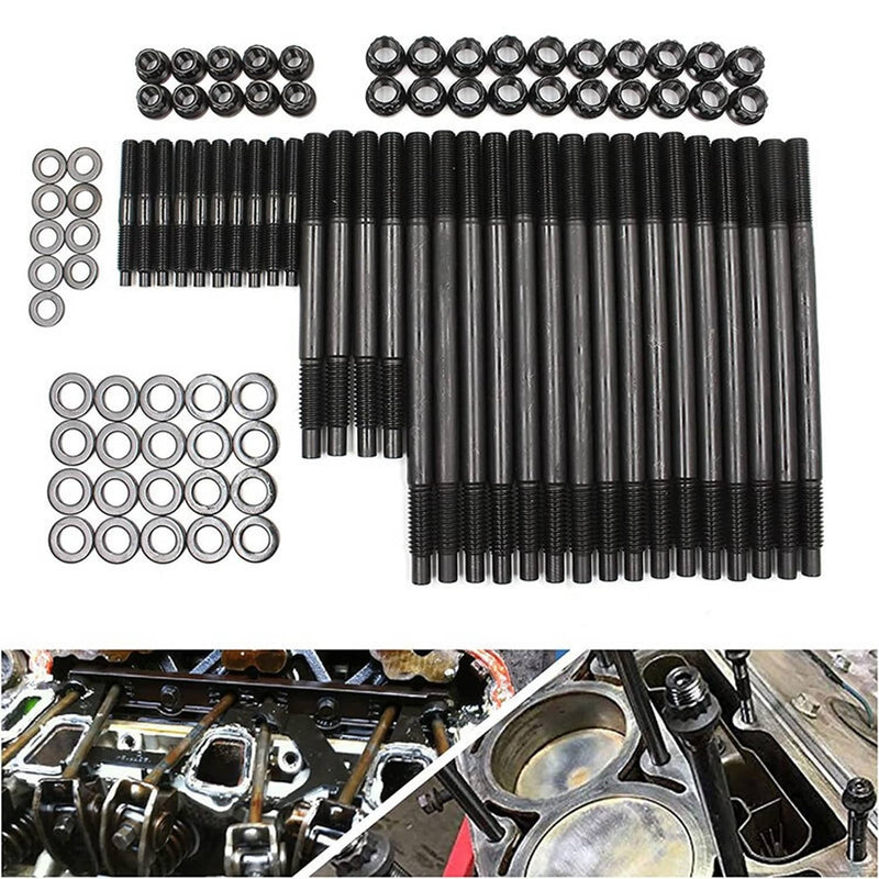 Black Cylinder Head Stud Kit for Chevy LS1 LQ9 LS6 4.8L 5.3L 6.0L 97-03