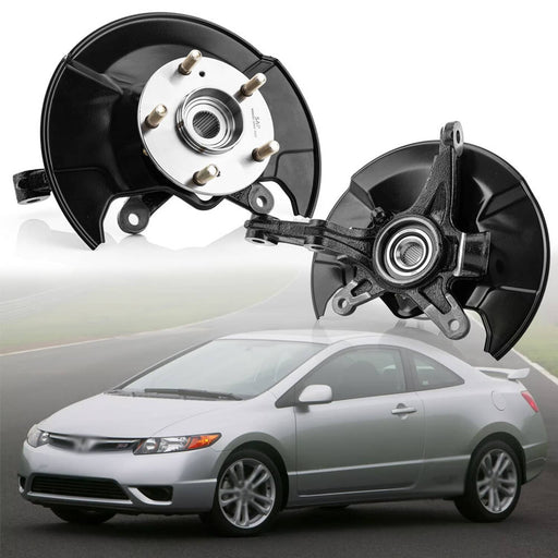 DURAFORCE Front Left Right Steering Knuckle and Wheel Hub Bearing for 2006-11 Honda Civic