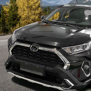 DURAFORCE Front Upper Grille Mesh Cover Trim for Toyota RAV4 2019-2025 ABS Chrome 2x