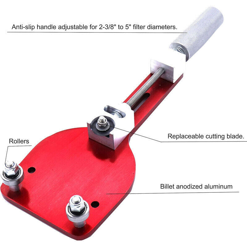 77750 Red Oil Filter Cutter Tool for Cutting Range 2-3/8 to 5
