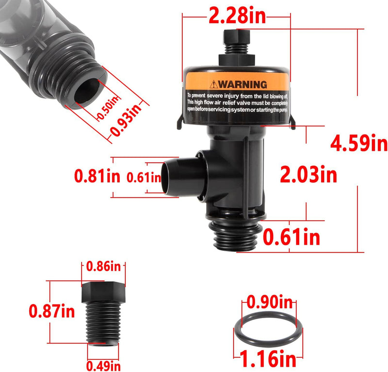 98209800 98209803 High Flow Manual Air Relief Valve Replacement for Pentair