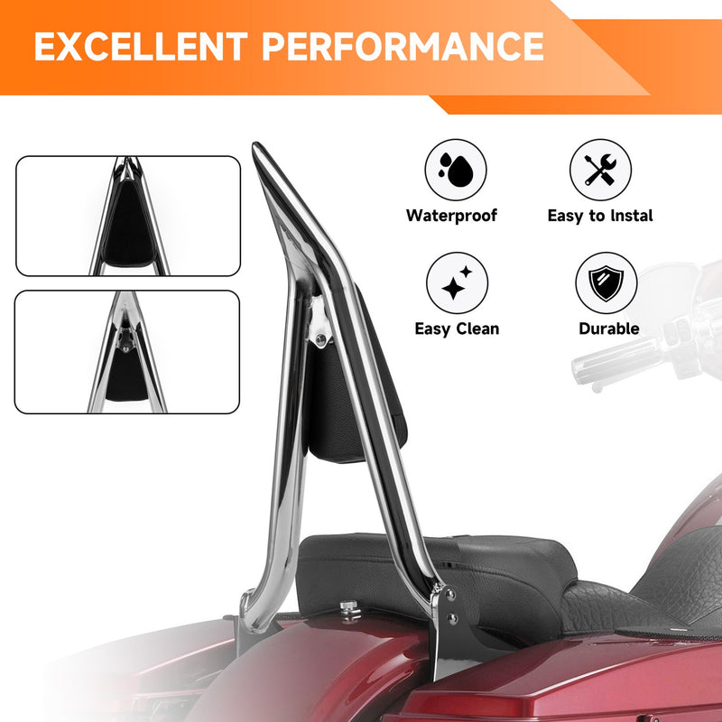 Chrome Detachable Passenger Backrest Sissy Bar for Harley Touring 1997-08