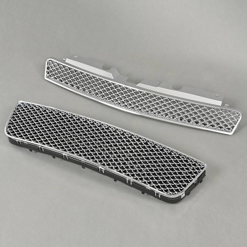 DURAFORCE Chrome Mesh Front Upper Lower Bumper Grille for Chevy Impala Limited 2006-2016
