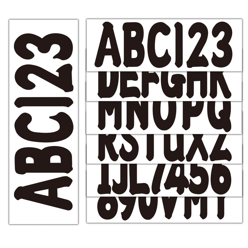 Decals Sticker for Boat Registration Letters Numbers A-Z 0-9 Black 4-Sets