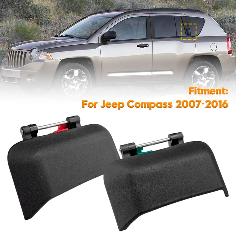 Rear Left Right Exterior Door Handle for 2007-2016 Jeep Compass Black Plastic