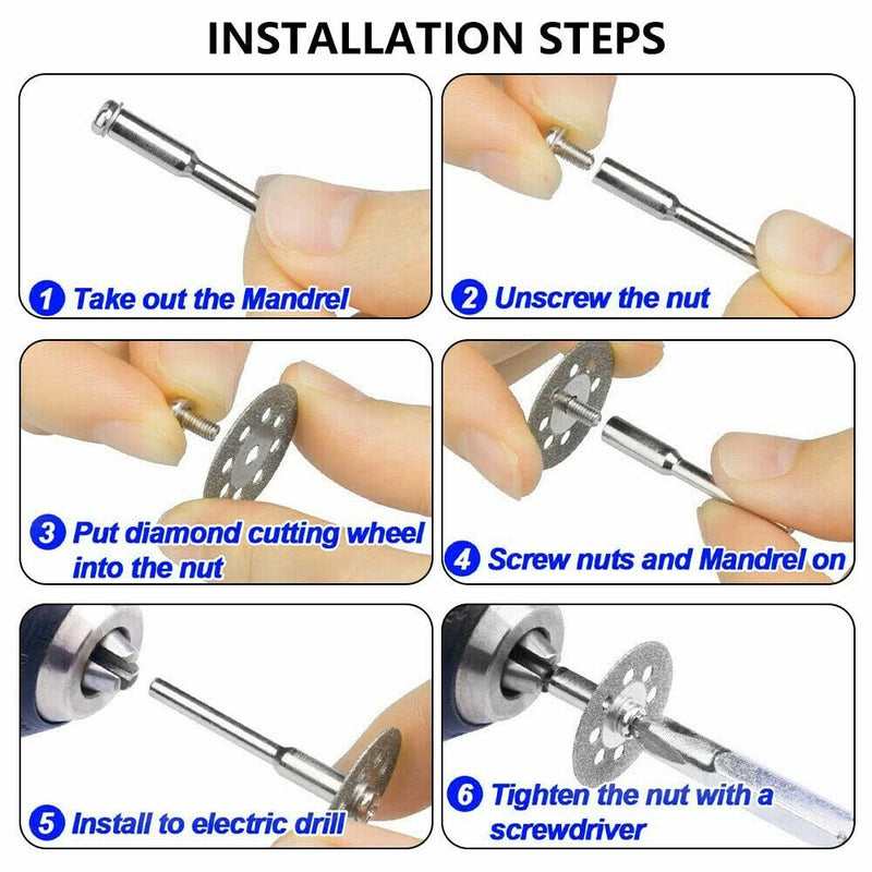 50X Diamond Cutting Wheel for Dremel Rotary Tool Die Grinder Metal Cut Off Disc