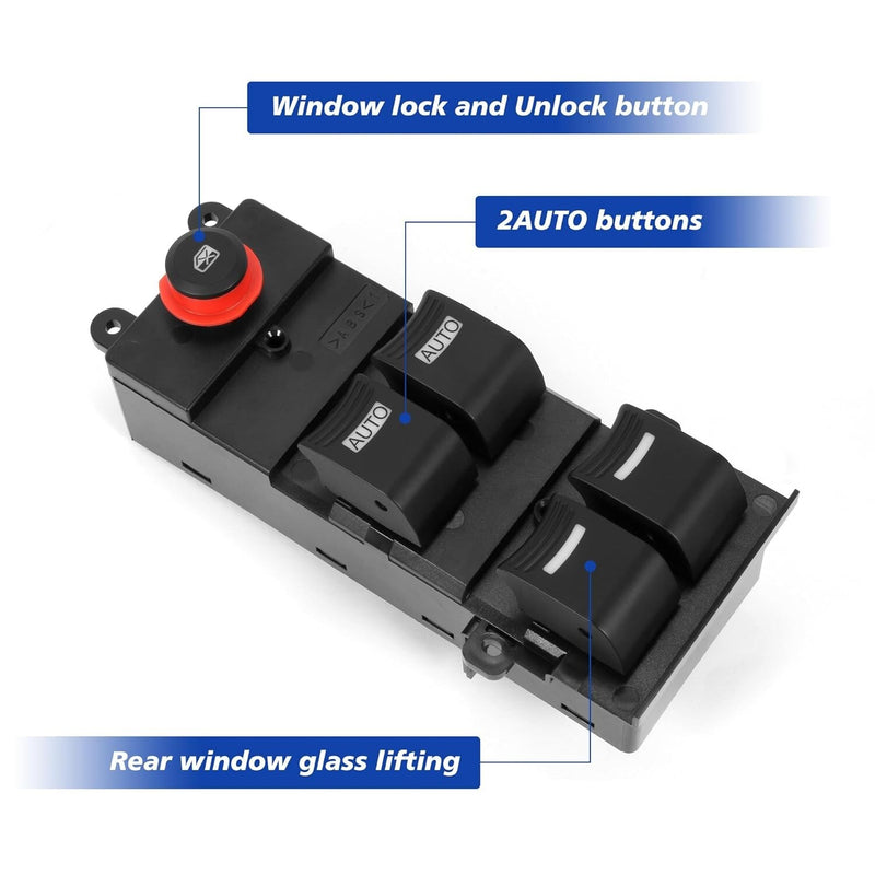 Front Left Driver Master Power Window Switch for Acura MDX 2007-2013 Black EPY