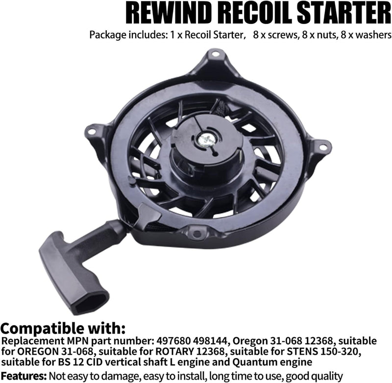 Recoil Starter 497680 for Briggs Stratton 099772 099777 110600