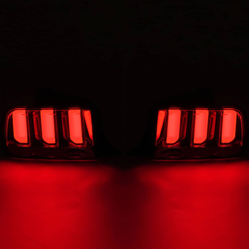 DURAFORCE Clear Lens LED Tail Lights Rear Brake Lamps for Ford Mustang 2005-2009 Set