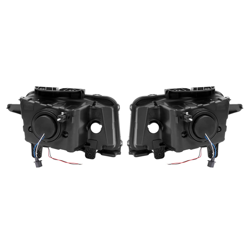 DURAFORCE LED Tube Projector Headlights Headlamp Black for Chevrolet Camaro 2010-2013 Pair