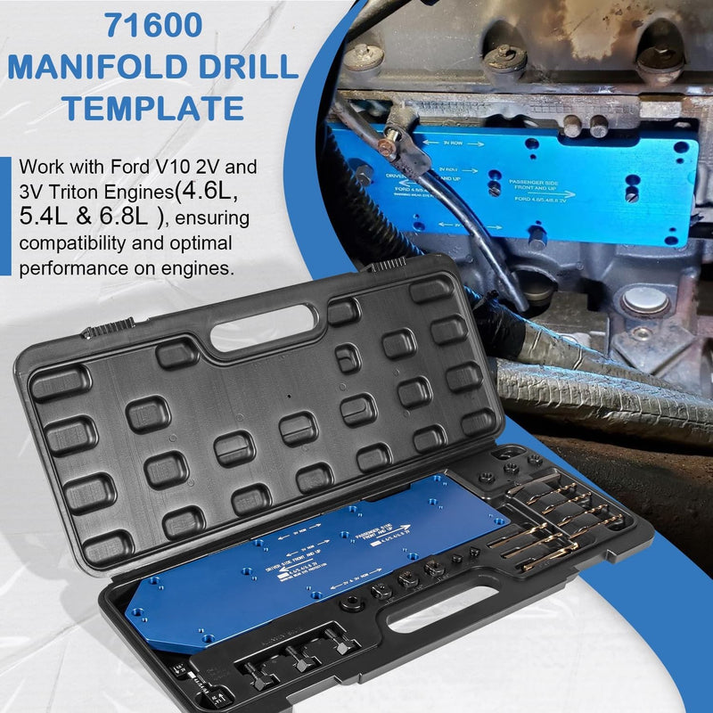 71600 Exhaust Manifold Drill Template for Ford V10 2V 3V 4.6L 5.4L 6.8L