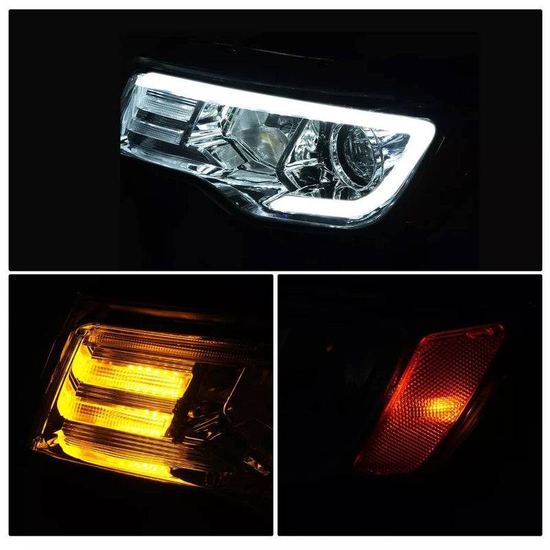 DURAFORCE Halogen Upgrade LED Tube Projector Headlights for Jeep Grand Cherokee 2017-2021