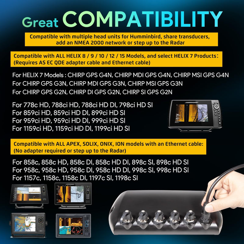 AS-ETH-5PXG 5-Port Ethernet Switch for Humminbird #408450-1 Network Hub