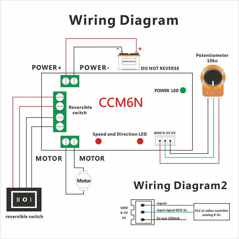 6V 12V 24V PWM DC Motor Speed Controller Reversible Switch Adjustable Governor