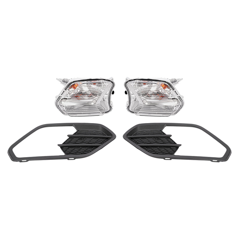 Pair Fog Lights Turn Signal Lamps With Cover for Ford Escape Kuga 2017-2019