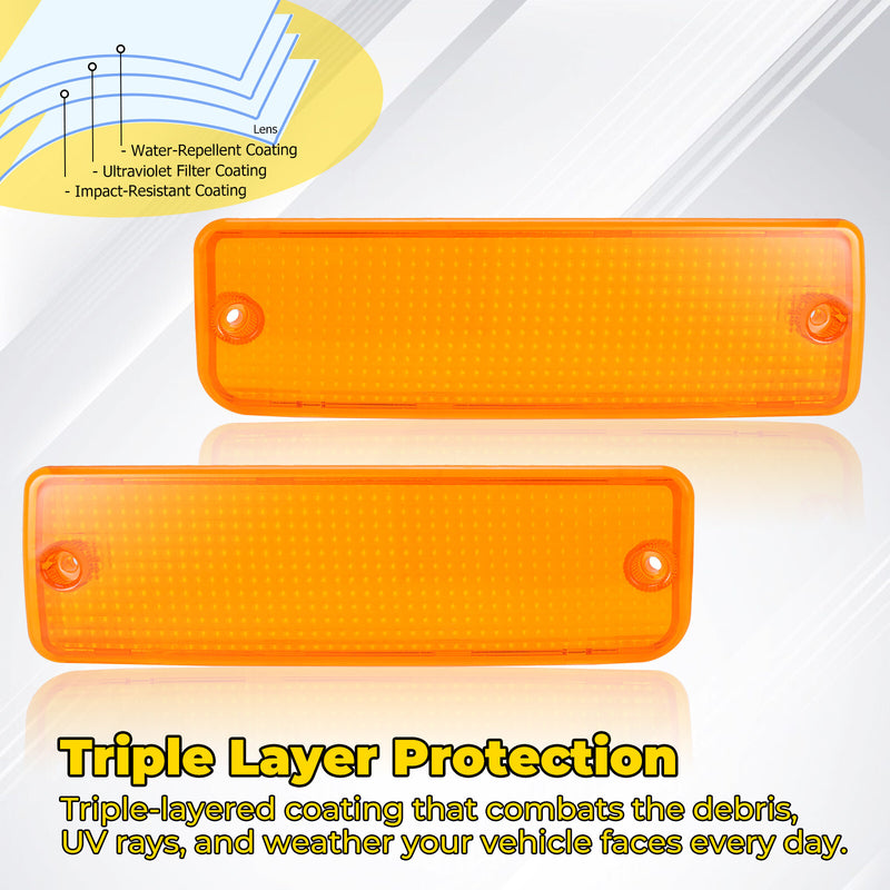 Turn Signal Parking Bumper Light Lens for Toyota Pick-Up Truck 2WD 1992-1995