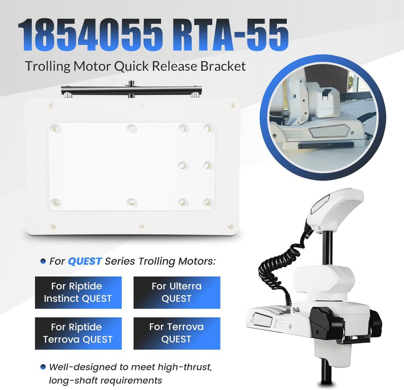 1854055 RTA-55 Quick Release Bracket for Minn Kota Quest Motors White