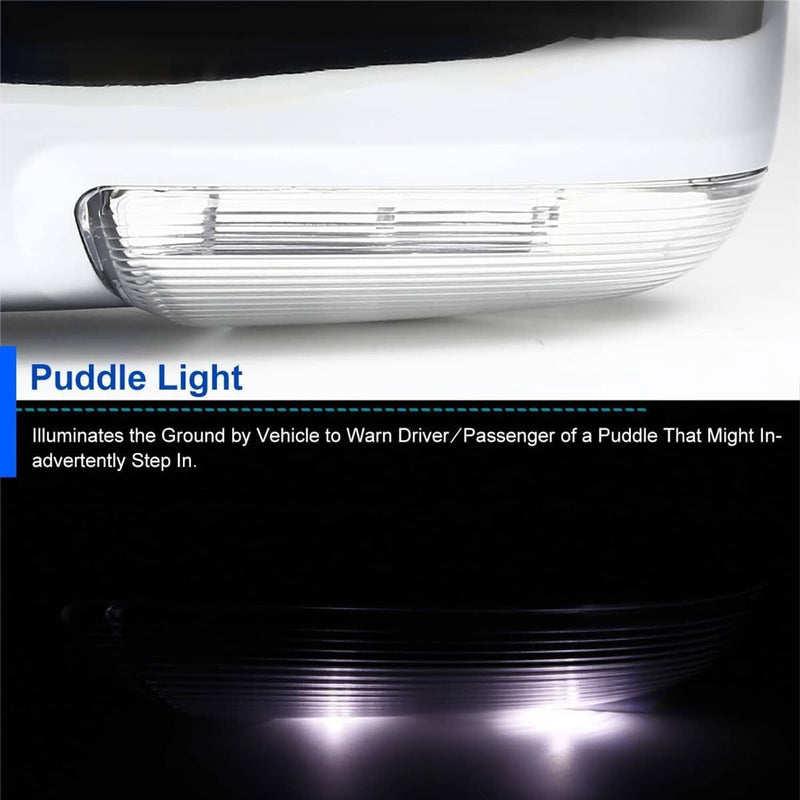 Left Side Mirror Chrome Power Fold Heated Temper Sensor for Ram 1500