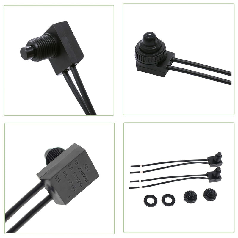 10pcs 12V-48V Wire Leads Waterproof On-Off Push Button Switch for Motorcycle Car