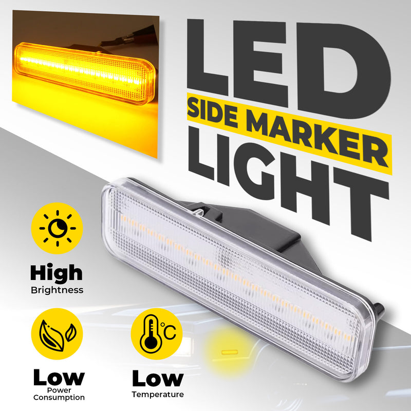 Yellow LED Front Side Marker Lights for El Camino Caballero Malibu 78-87 2 Pcs