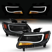 DURAFORCE Black LED DRL Dual Square Projector Headlights for Chevy Colorado 2015-2022
