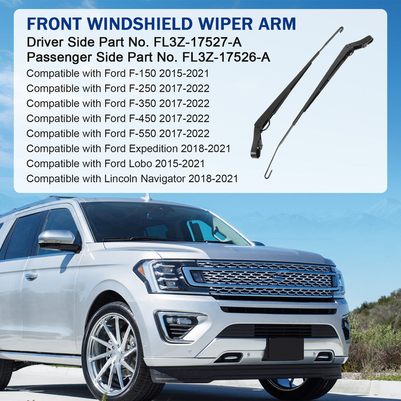 Pair Front Windshield Wiper Arm for Ford F150 Expedition Super Duty 15-23 LH RH